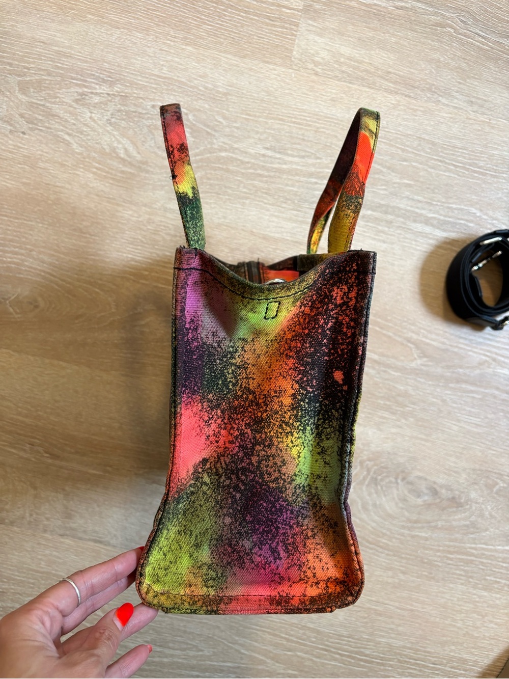 Medium Marc Jacobs Neon Rainbow Splatter The Tote Bag - Picture 5 of 9